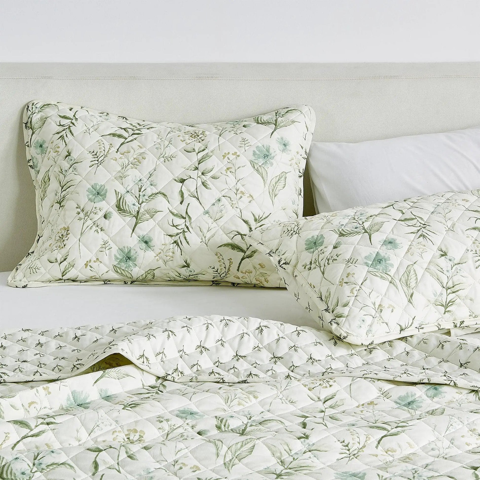 Floral Printed Microfiber Quilt Set - Glyndora Collection from PriceLows™