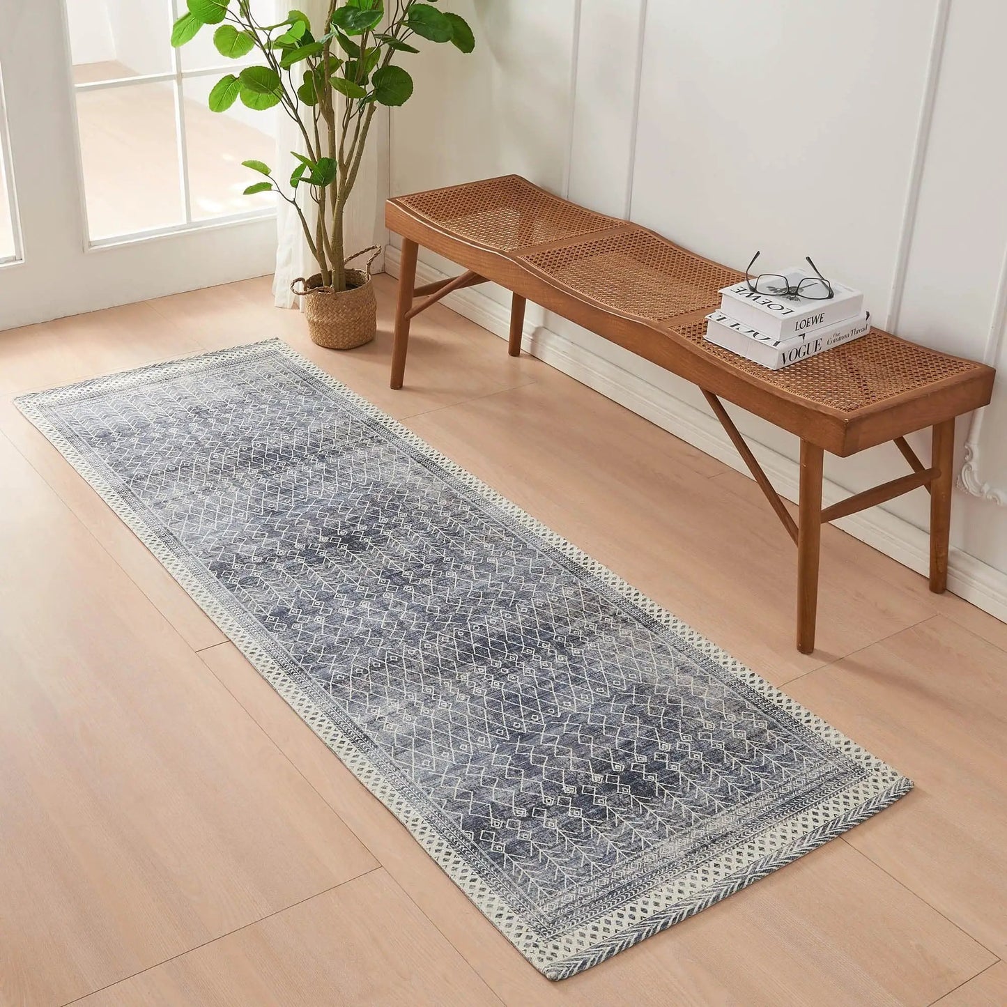 Distressed Moroccan Machine Washable Accent Runner 2'4" x 7' - Neve Collection from PriceLows™