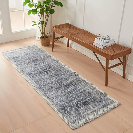 Distressed Moroccan Machine Washable Accent Runner 2'4" x 7' - Neve Collection from PriceLows™