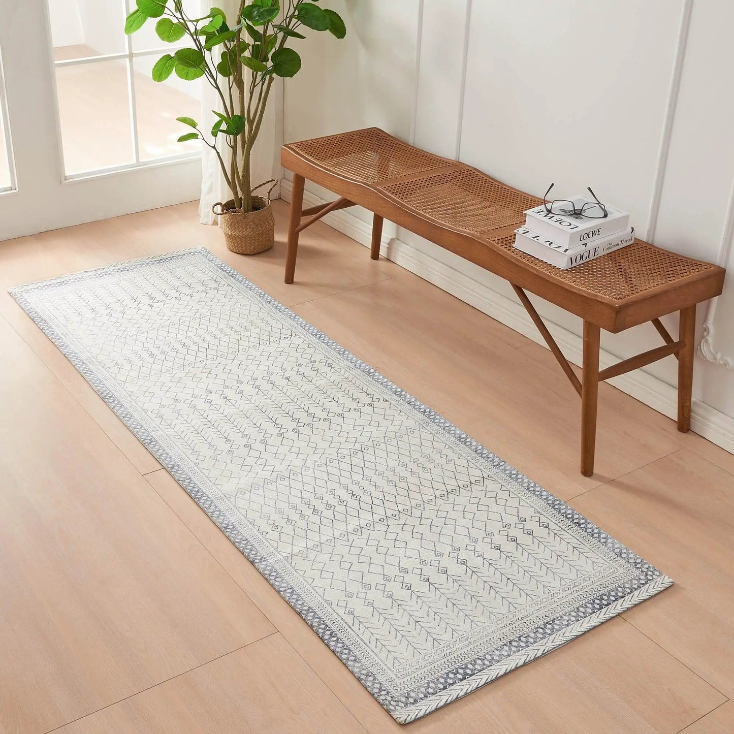 Distressed Moroccan Machine Washable Accent Runner 2'4" x 7' - Neve Collection from PriceLows™