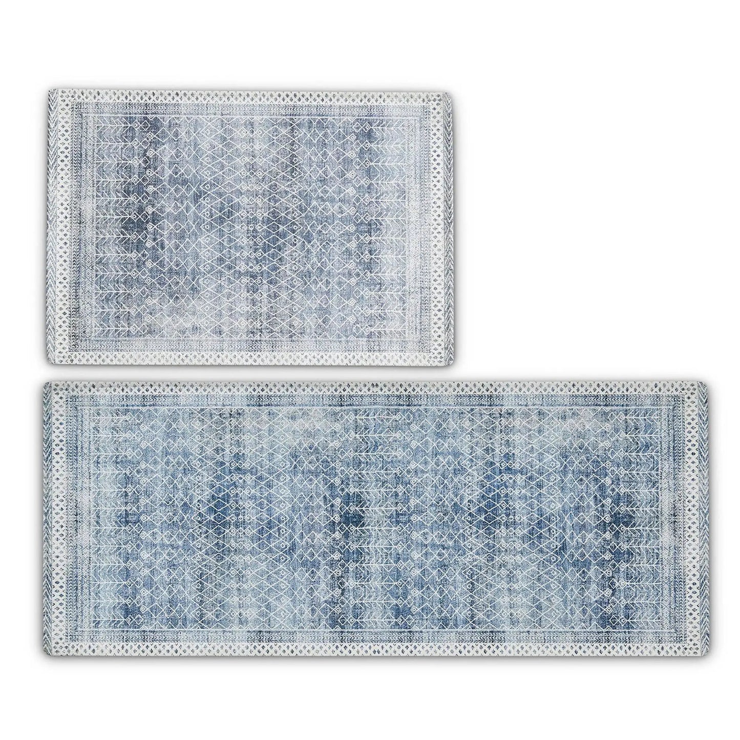 Distressed Moroccan Machine Washable Accent Area Rug & Runner 2 Pack - Neve Collection from PriceLows™