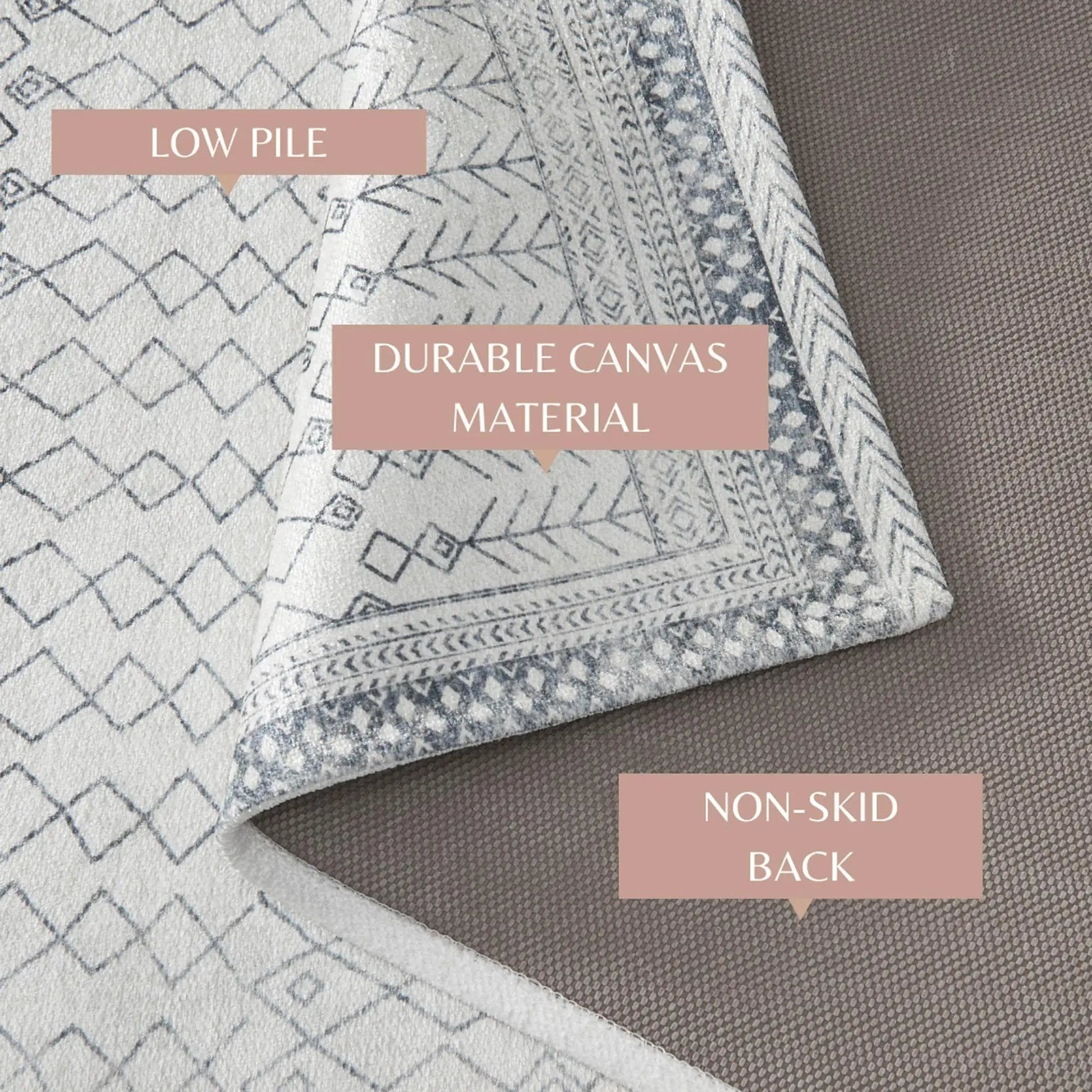Distressed Moroccan Machine Washable Accent Area Rug & Runner 2 Pack - Neve Collection from PriceLows™