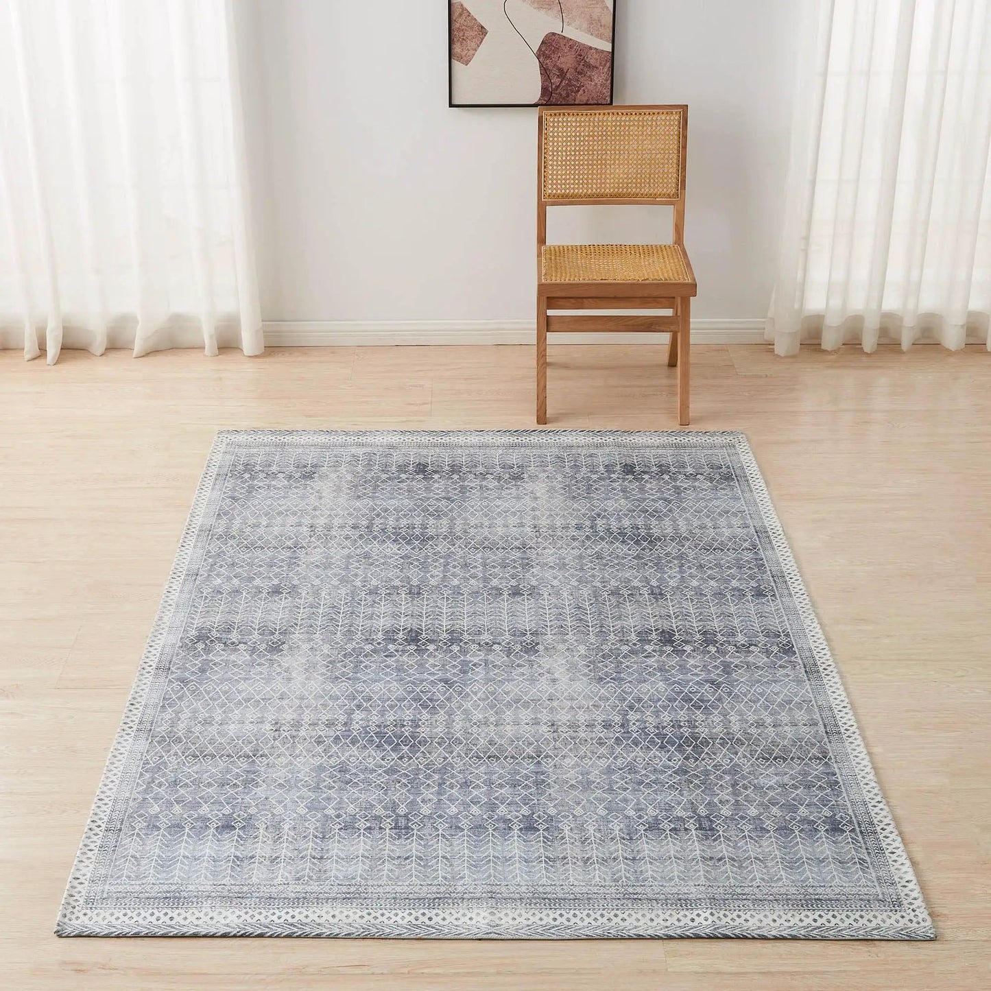 Distressed Moroccan Machine Washable Accent Area Rug 5' x 7' - Neve Collection from PriceLows™