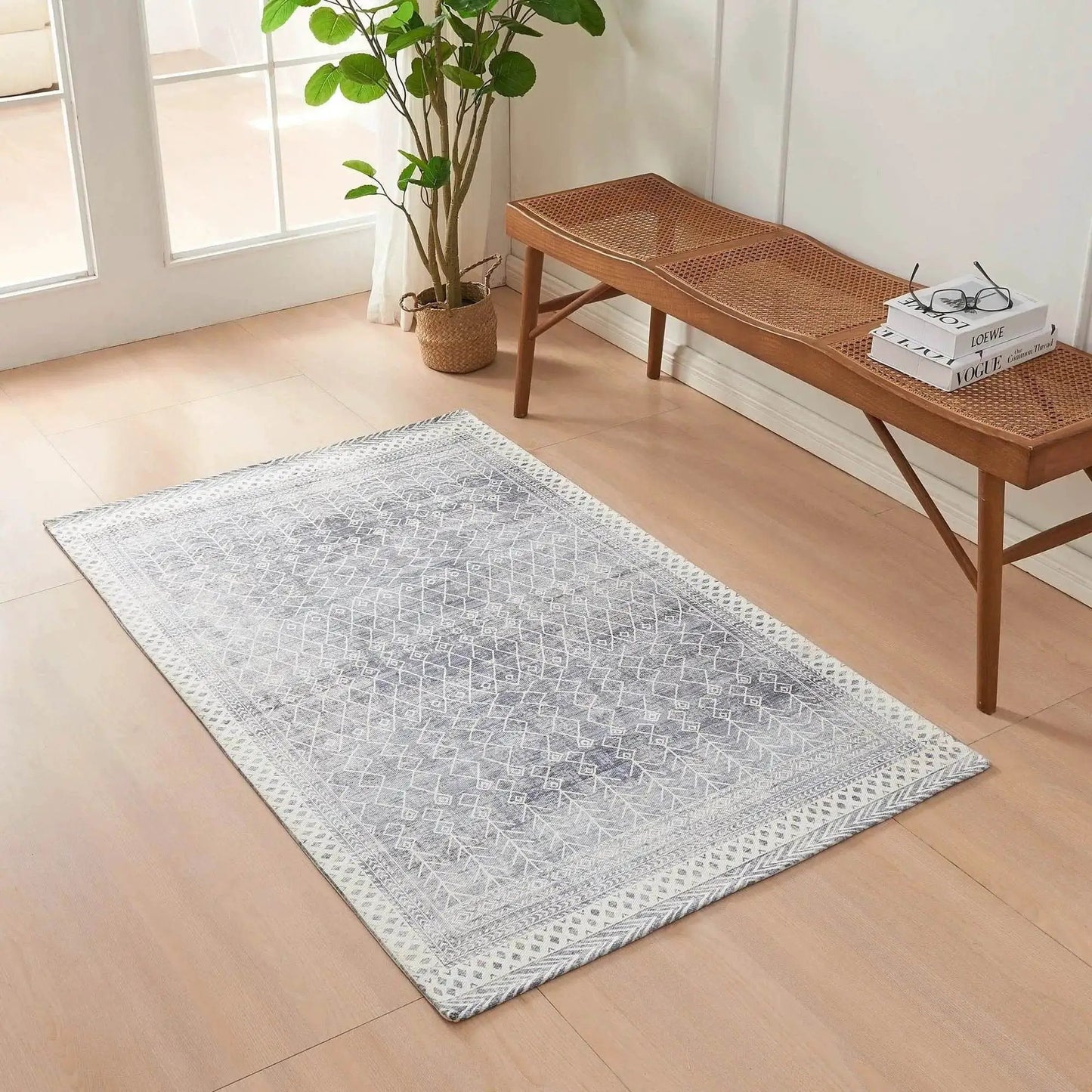 Distressed Moroccan Machine Washable Accent Area Rug 3' x 5' - Neve Collection from PriceLows™