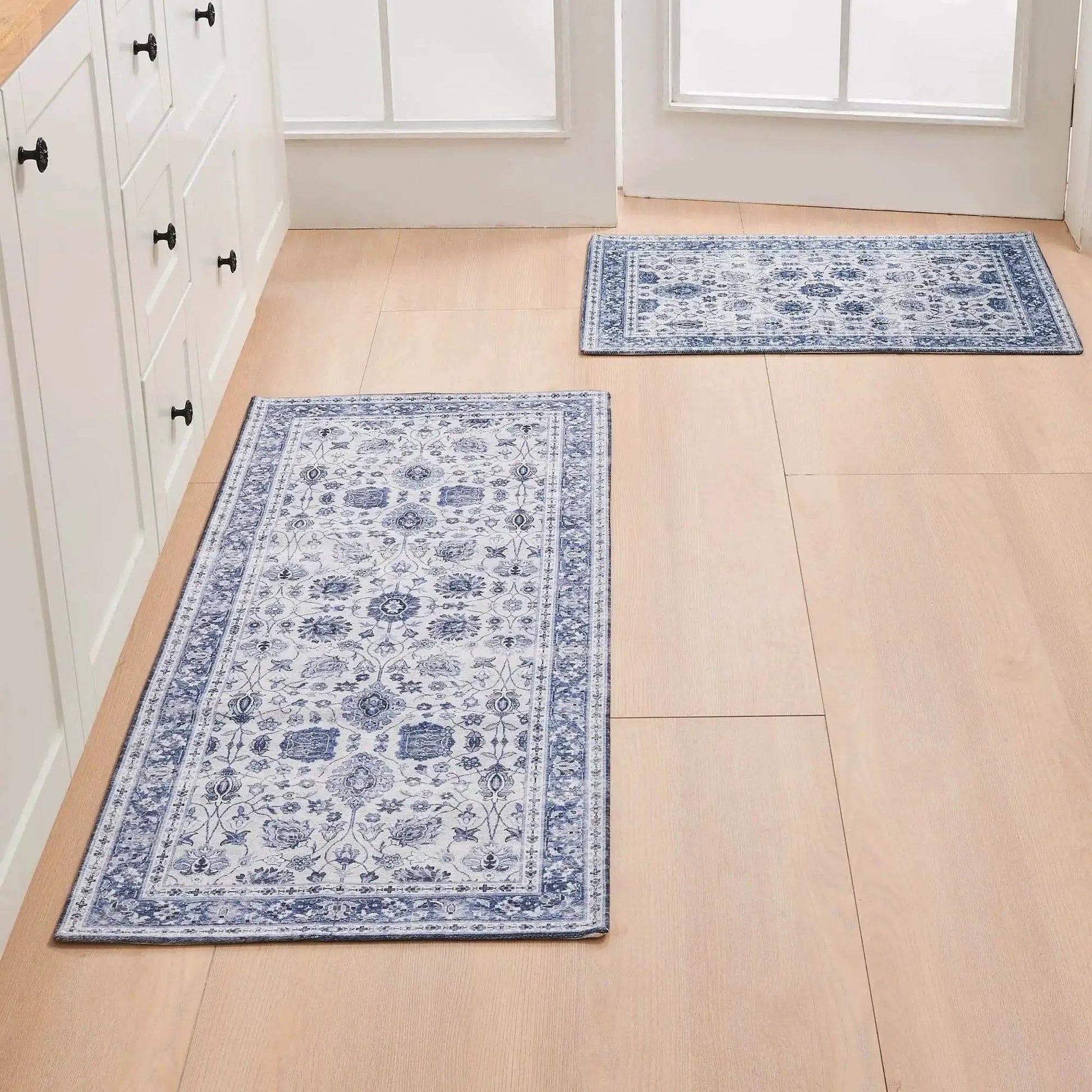 Floral Machine Washable Accent Area Rug & Runner 2 Pack - Matra Collection from PriceLows™