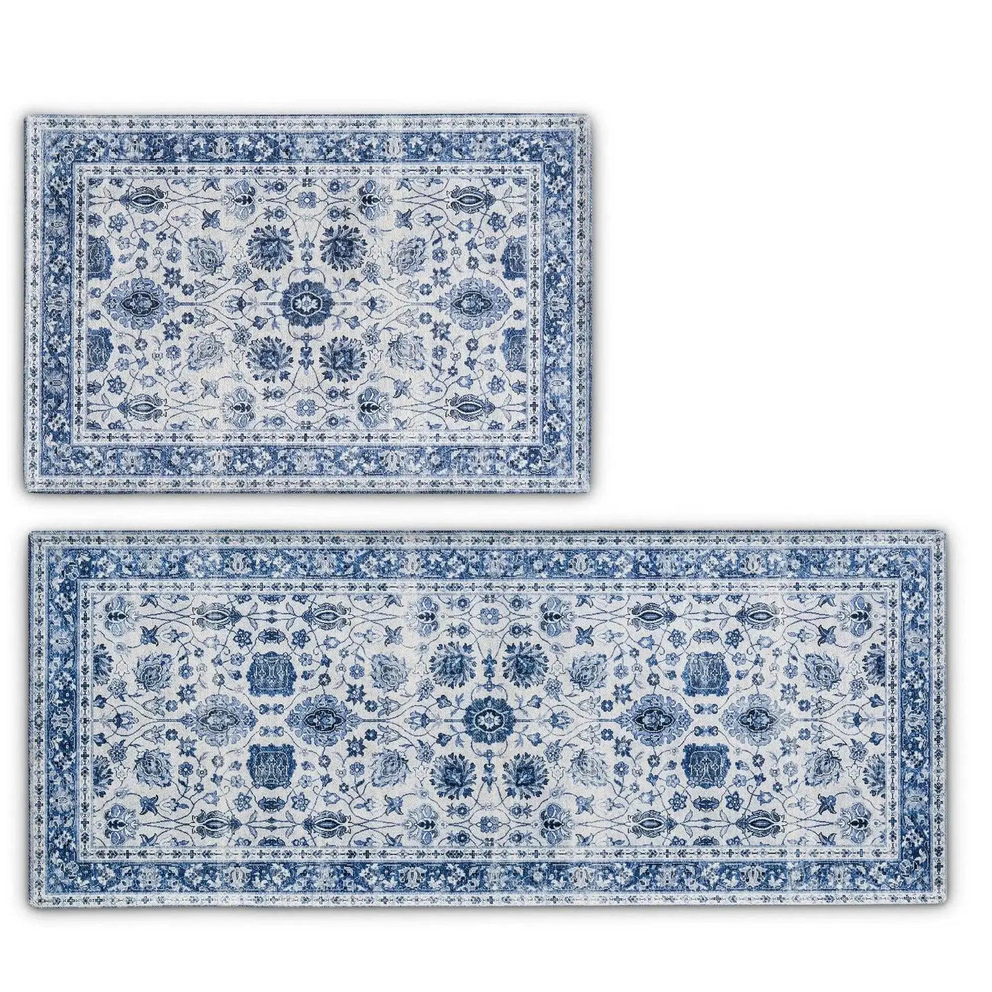 Floral Machine Washable Accent Area Rug & Runner 2 Pack - Matra Collection from PriceLows™