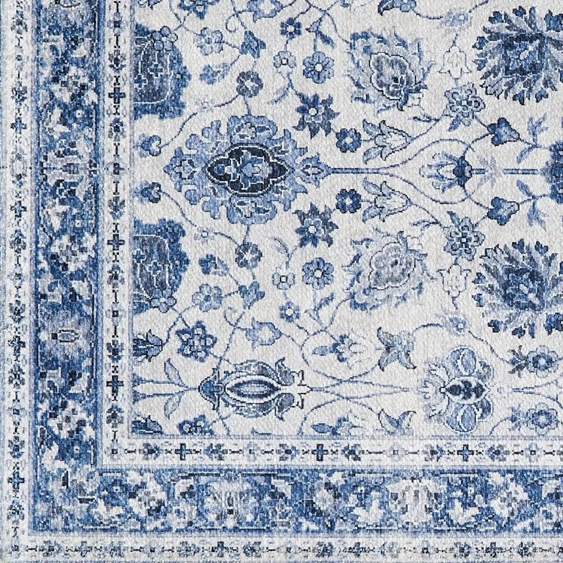 Floral Machine Washable Accent Area Rug & Runner 2 Pack - Matra Collection from PriceLows™