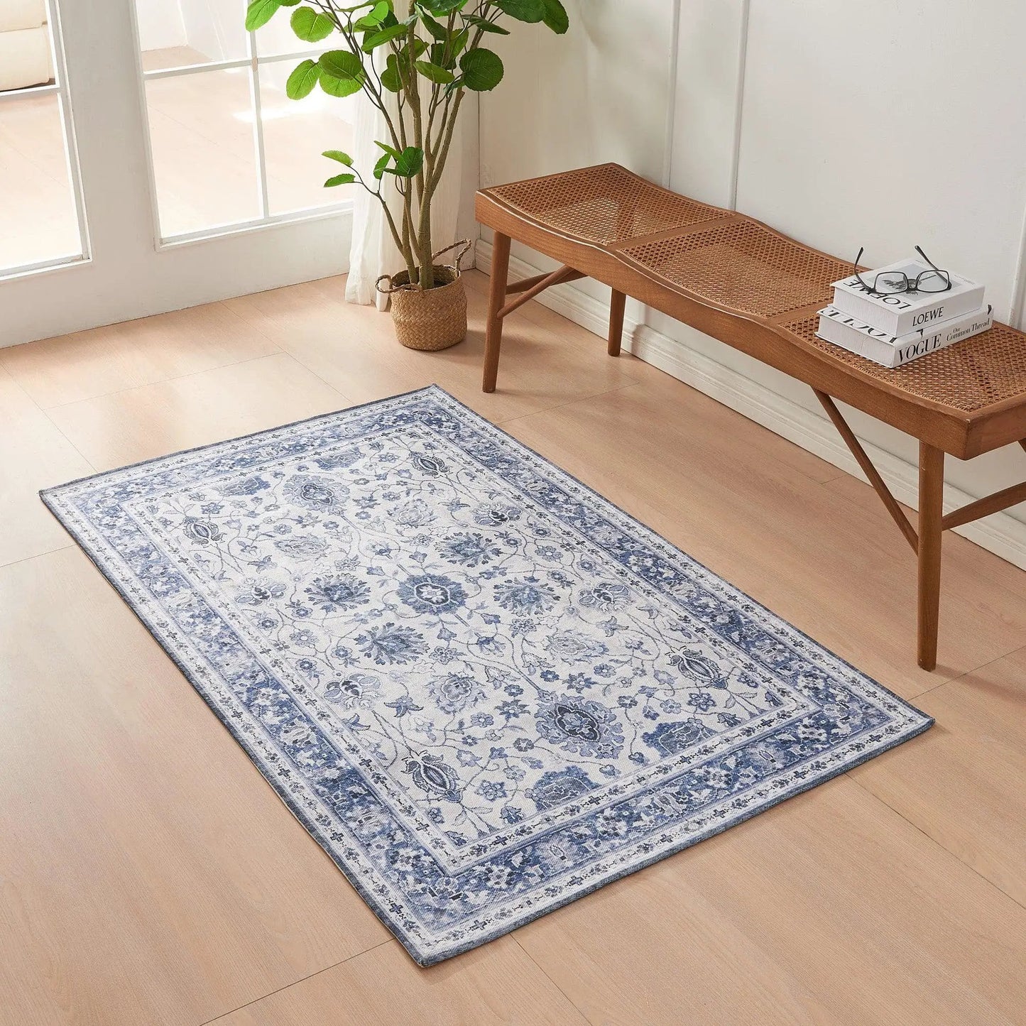 Floral Machine Washable Accent Area Rug 3' x 5' - Matra Collection from PriceLows™