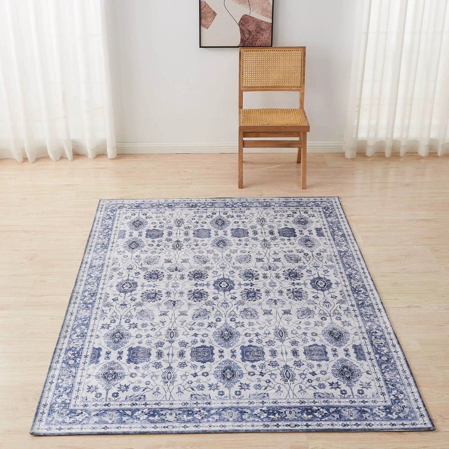 Floral Machine Washable Accent Area Rug 5' x 7' - Matra Collection from PriceLows™