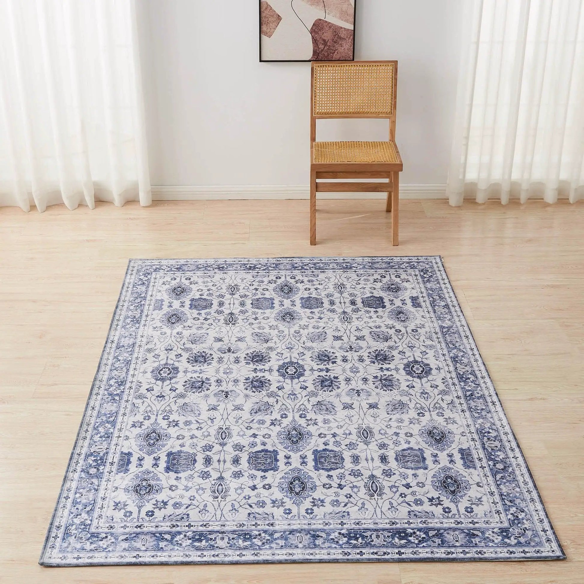 Floral Machine Washable Accent Area Rug 5' x 7' - Matra Collection from PriceLows™
