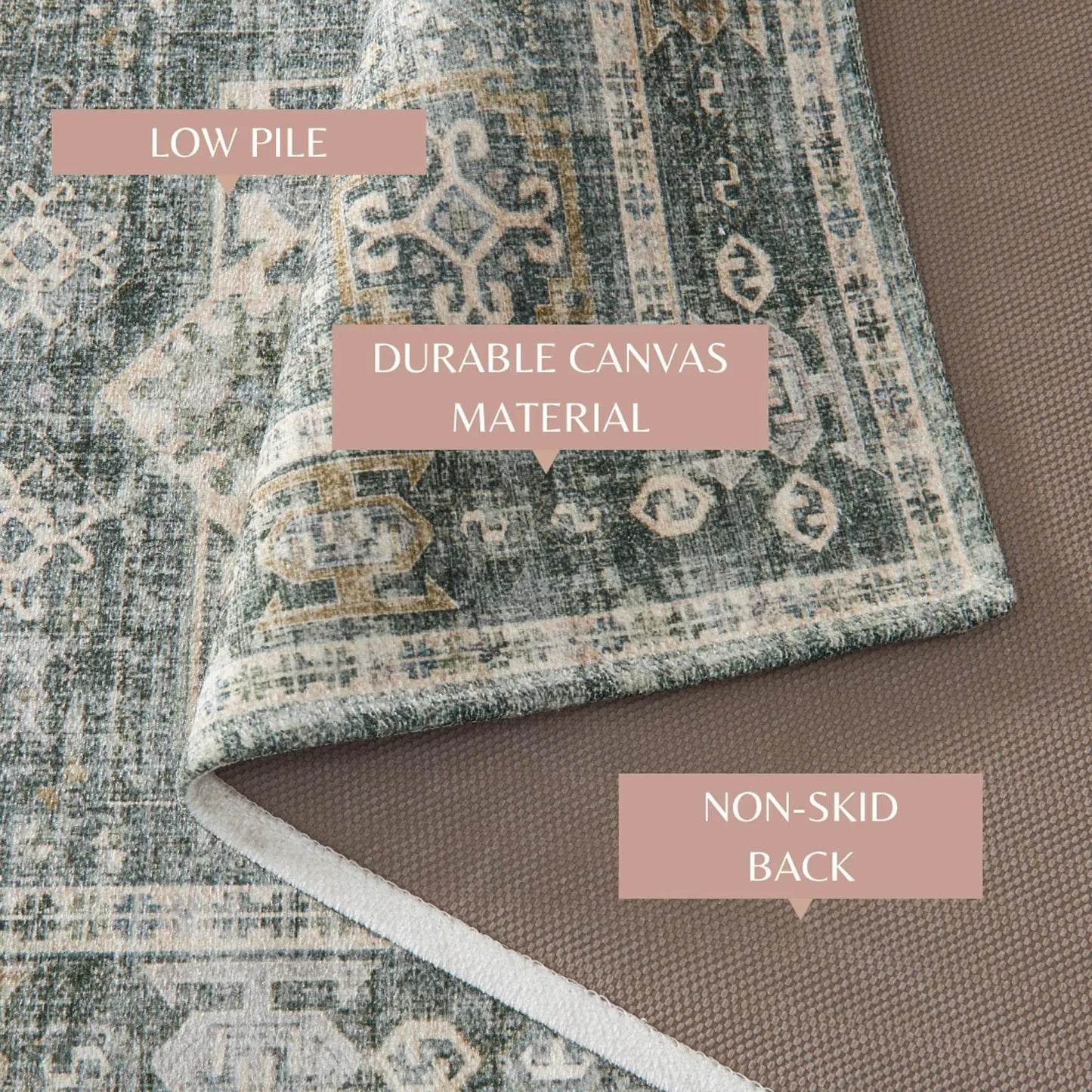 Medallion Machine Washable Accent Rug 2' x 3' - Nava Collection from PriceLows™