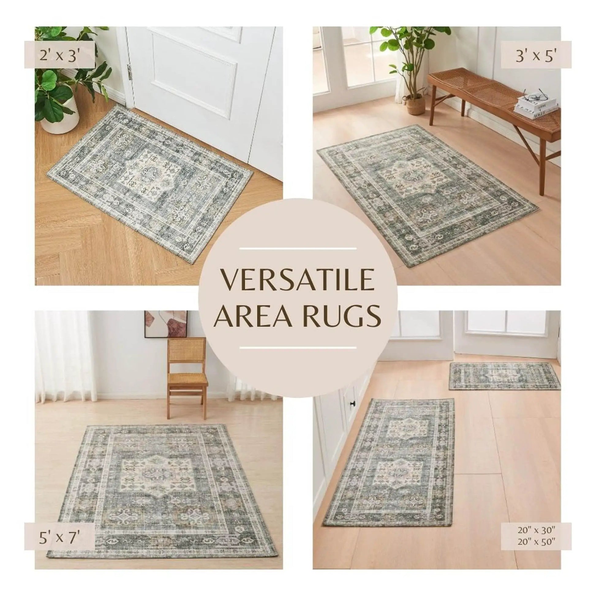 Medallion Machine Washable Accent Rug 2' x 3' - Nava Collection from PriceLows™