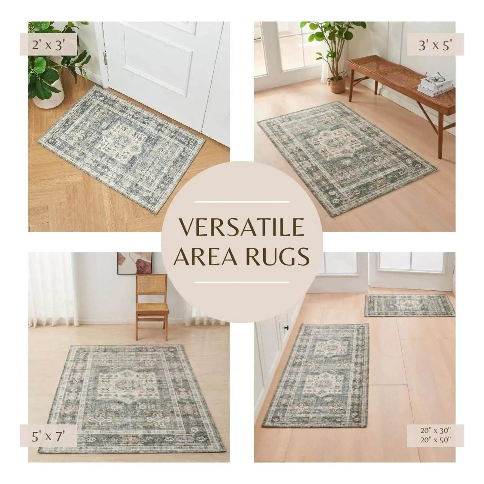 Medallion Machine Washable Accent Runner 2'4" x 7' - Nava Collection from PriceLows™