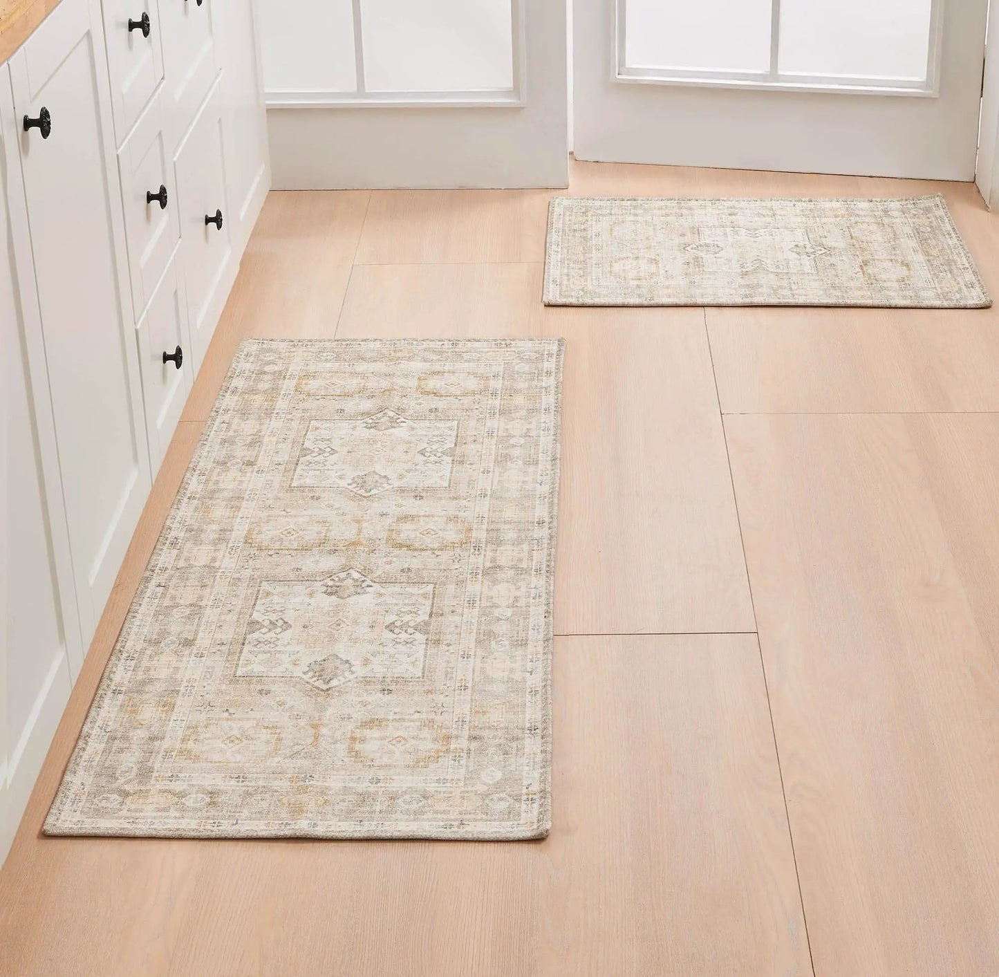 Medallion Machine Washable Accent Area Rug & Runner 2 Pack - Nava Collection from PriceLows™