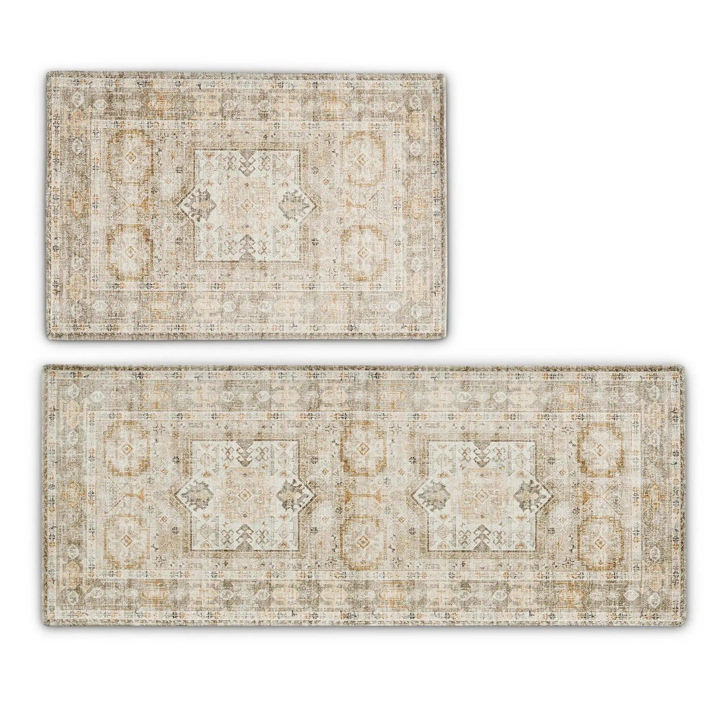 Medallion Machine Washable Accent Area Rug & Runner 2 Pack - Nava Collection from PriceLows™