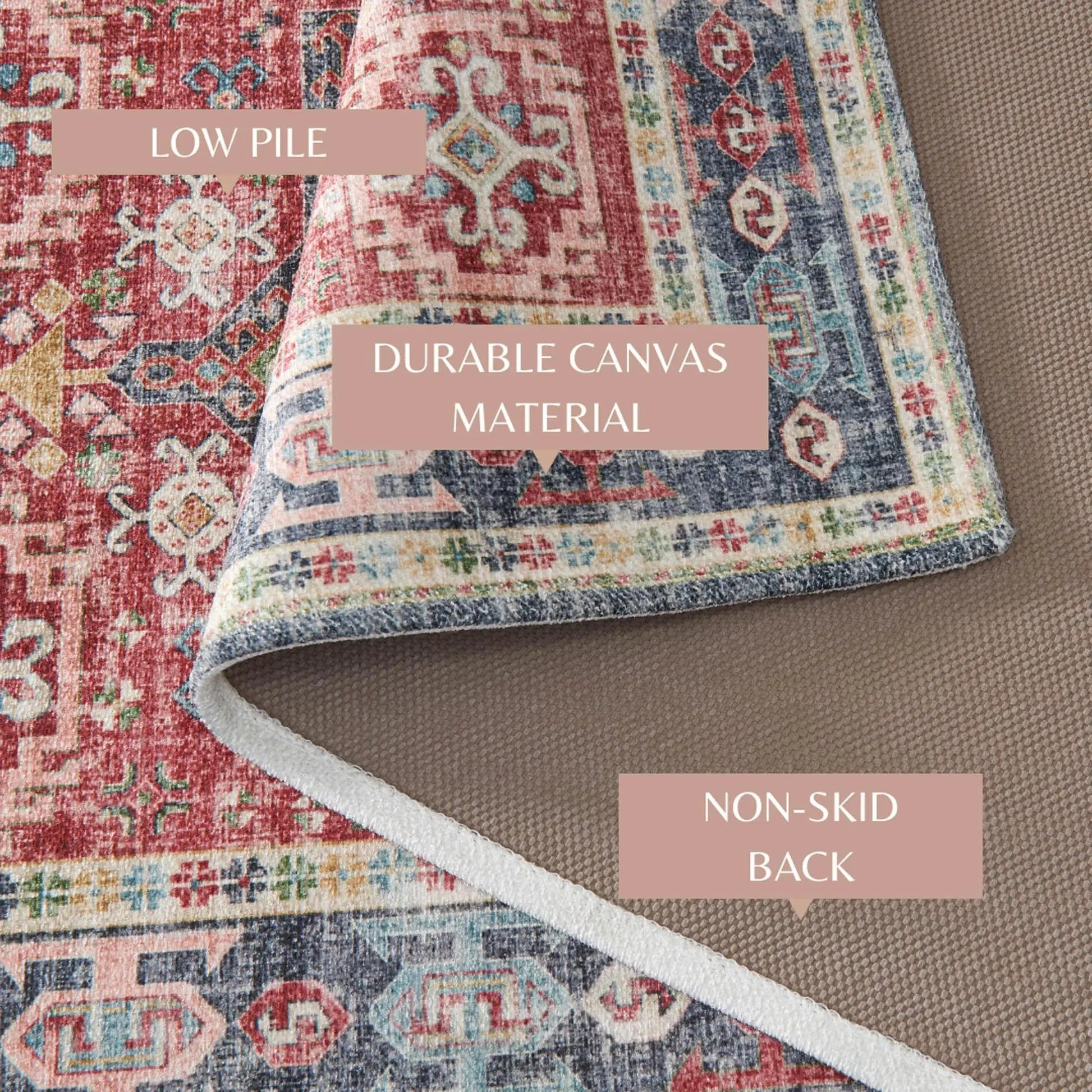 Medallion Machine Washable Accent Area Rug 3' x 5' - Nava Collection from PriceLows™