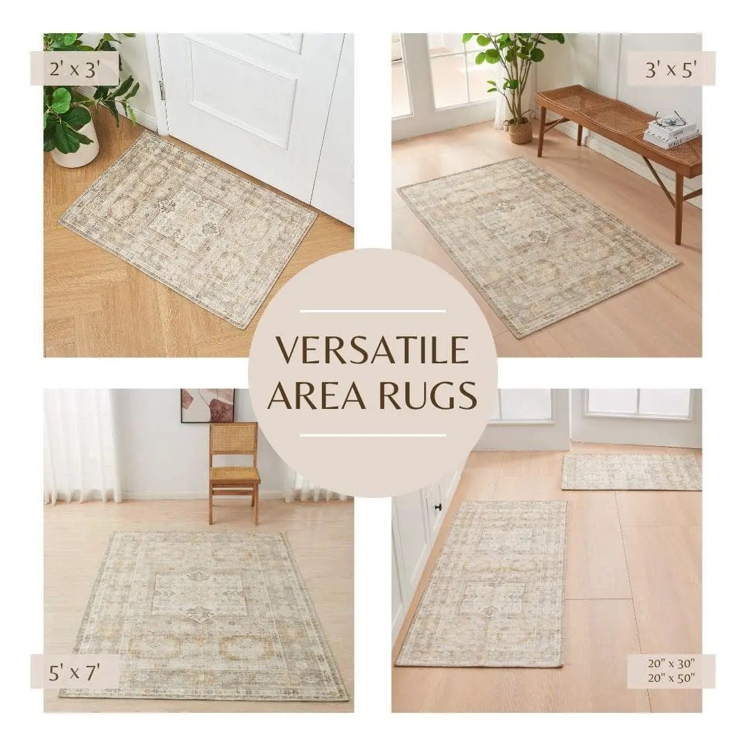 Medallion Machine Washable Accent Area Rug 5' x 7' - Nava Collection from PriceLows™