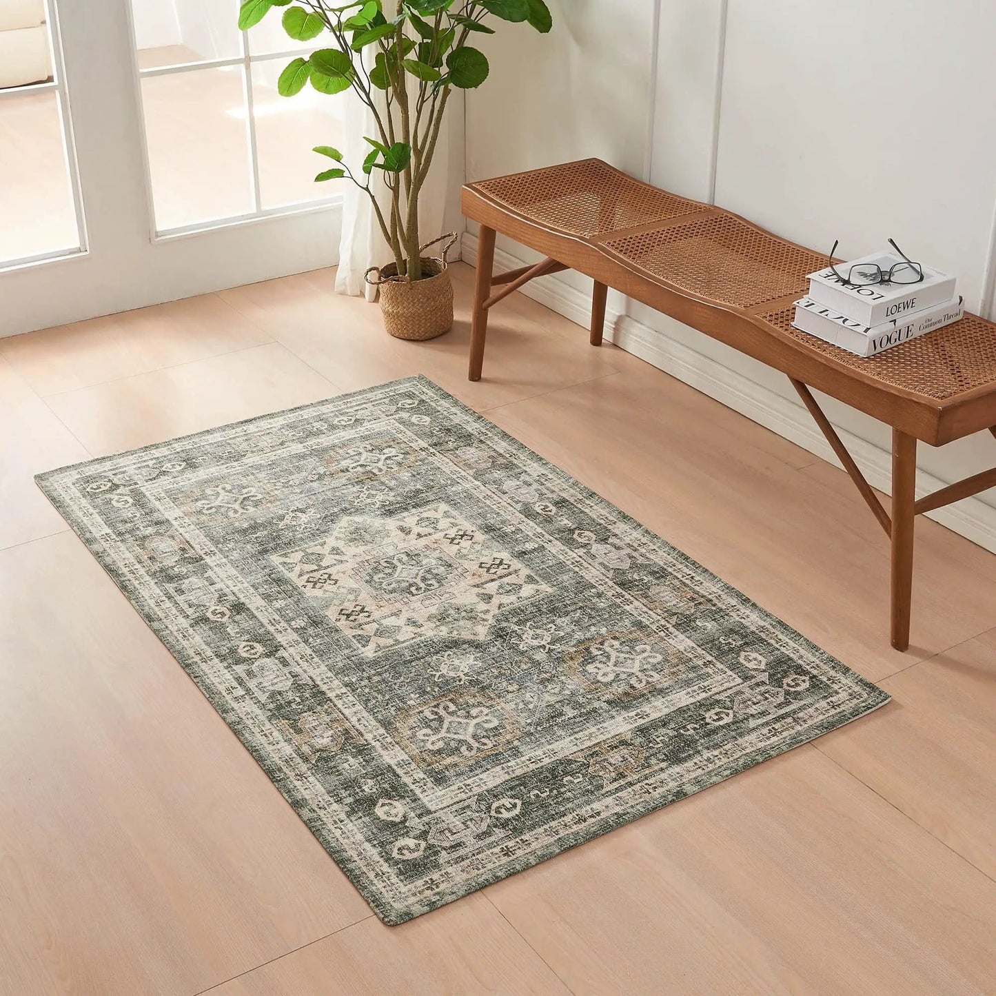 Medallion Machine Washable Accent Area Rug 3' x 5' - Nava Collection from PriceLows™