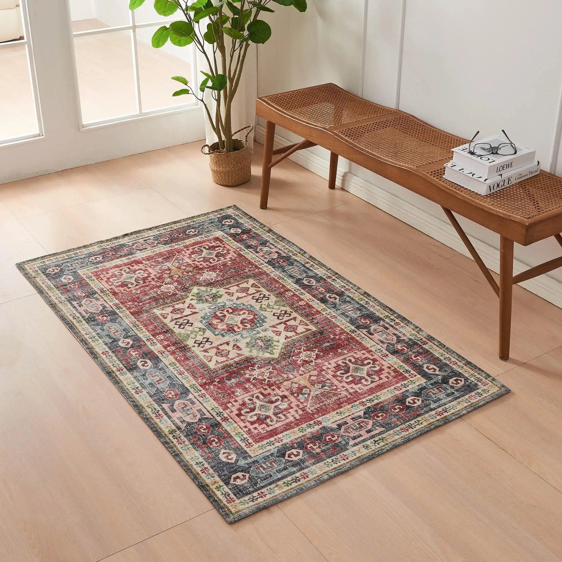 Medallion Machine Washable Accent Area Rug 3' x 5' - Nava Collection from PriceLows™