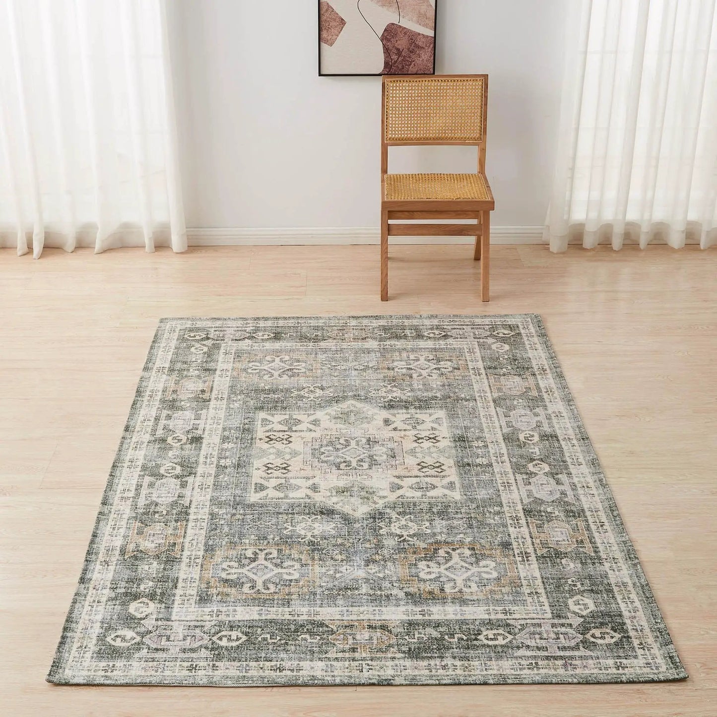 Medallion Machine Washable Accent Area Rug 5' x 7' - Nava Collection from PriceLows™