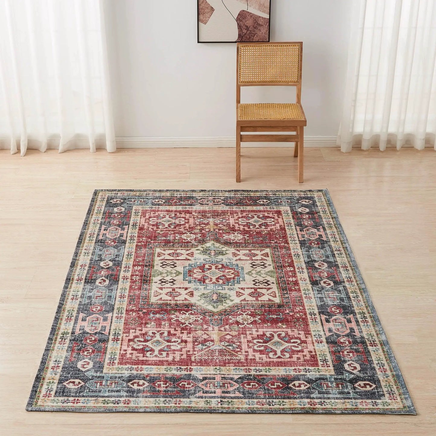 Medallion Machine Washable Accent Area Rug 5' x 7' - Nava Collection from PriceLows™