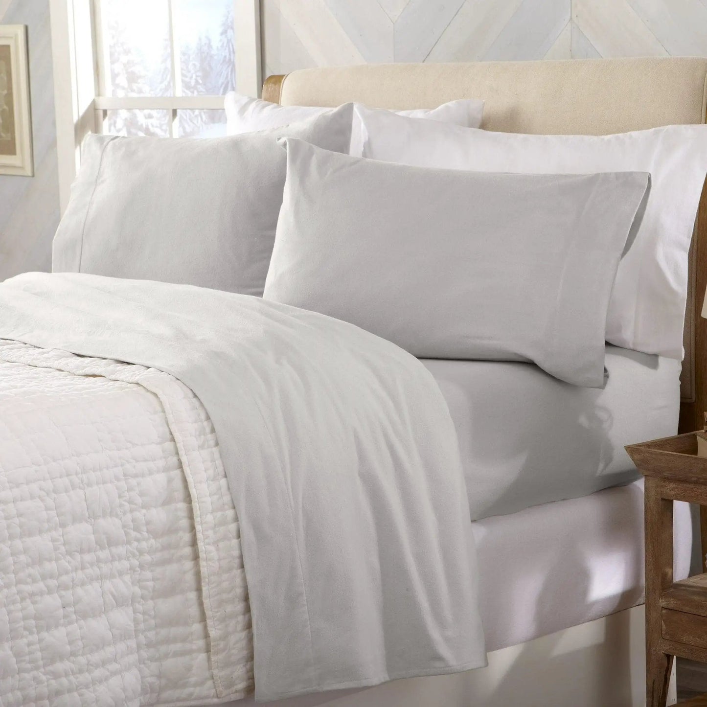 Cotton Solid Flannel Sheet - Nordic Collection from PriceLows™