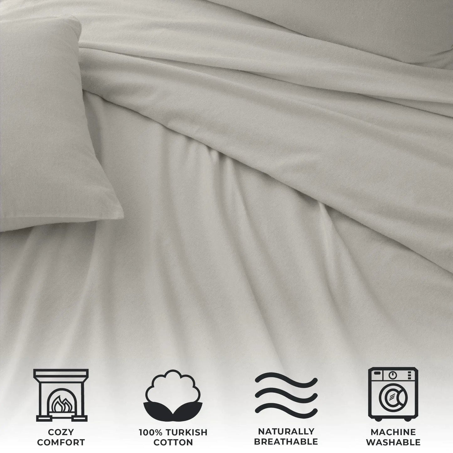 Cotton Solid Flannel Sheet - Nordic Collection from PriceLows™