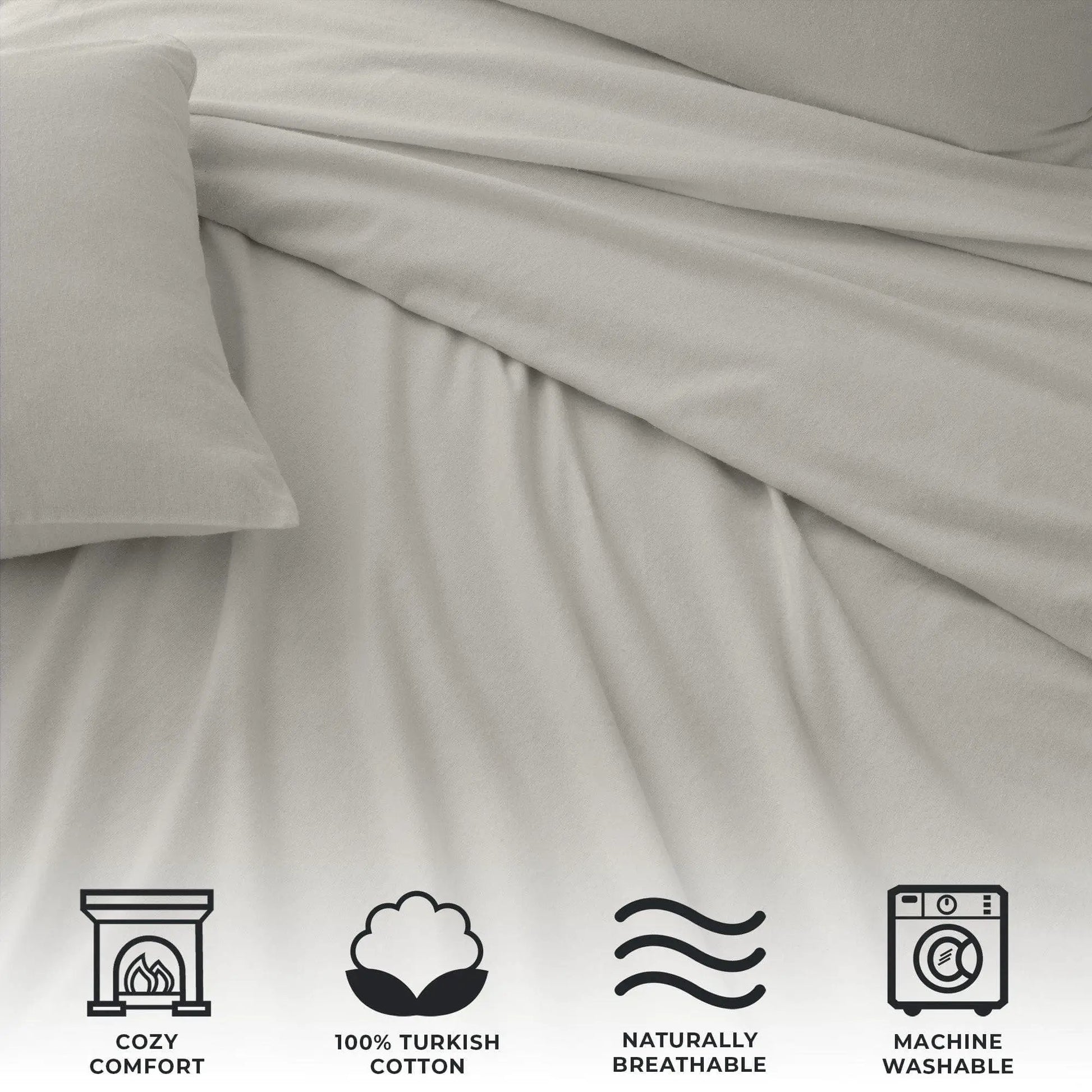Cotton Solid Flannel Sheet - Nordic Collection from PriceLows™