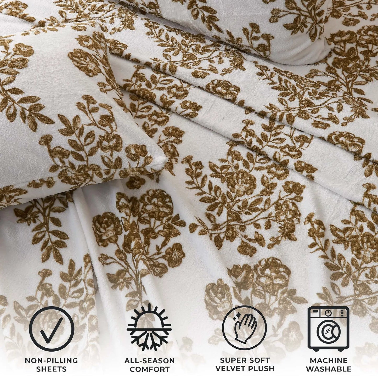 Printed Plush Sheet - Velvet Luxe Collection from PriceLows™