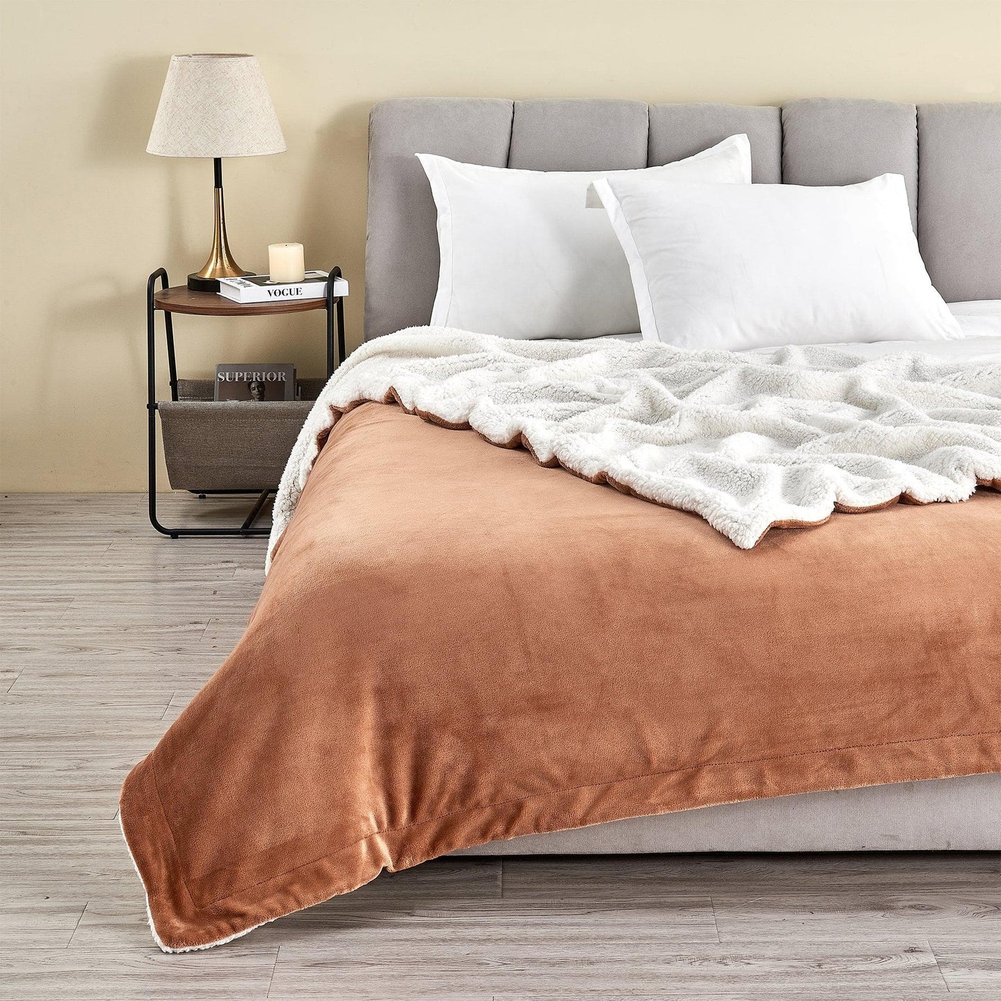 Velvet Plush Sherpa Luxury Bed Blanket - Kinsley Collection from PriceLows™