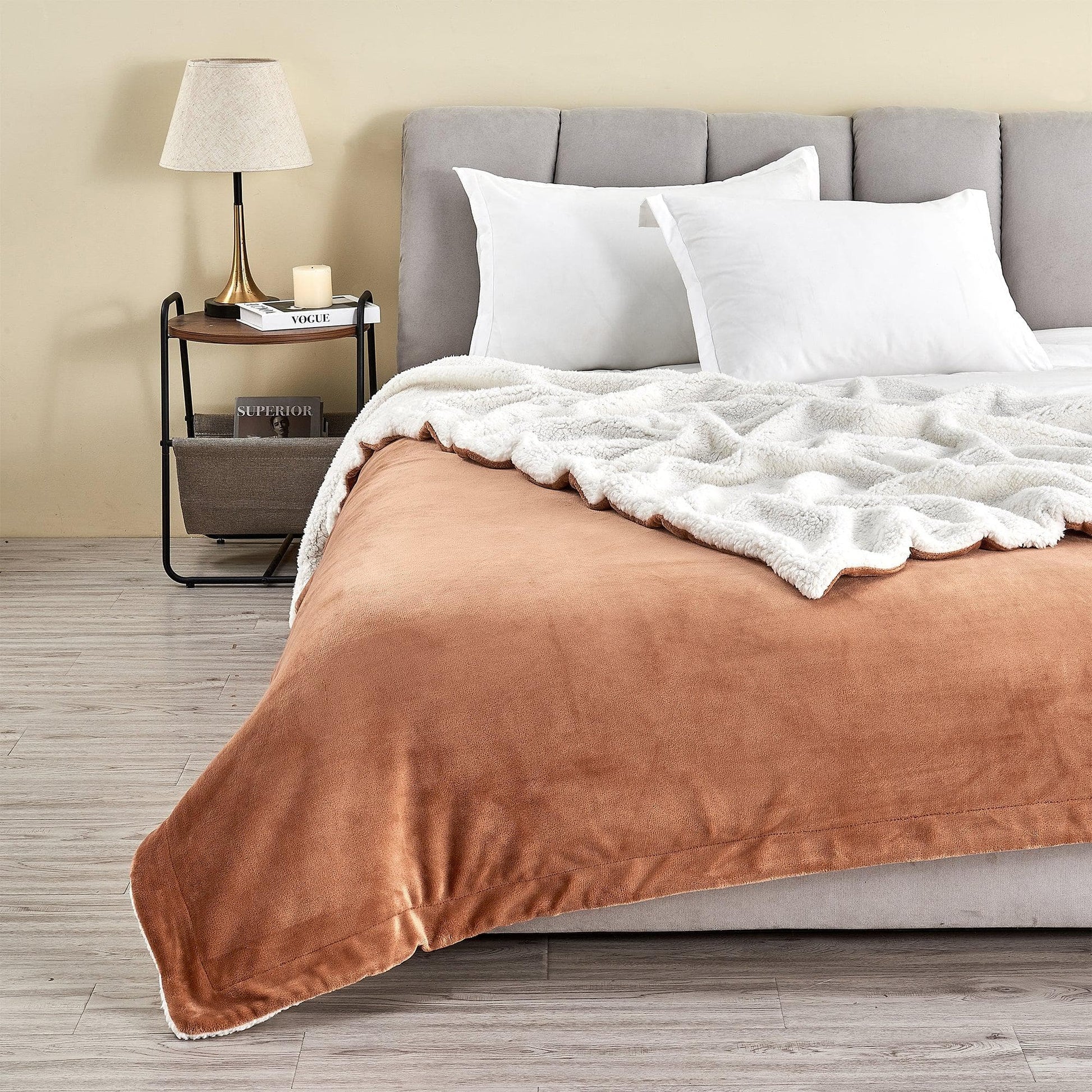 Velvet Plush Sherpa Luxury Bed Blanket - Kinsley Collection from PriceLows™