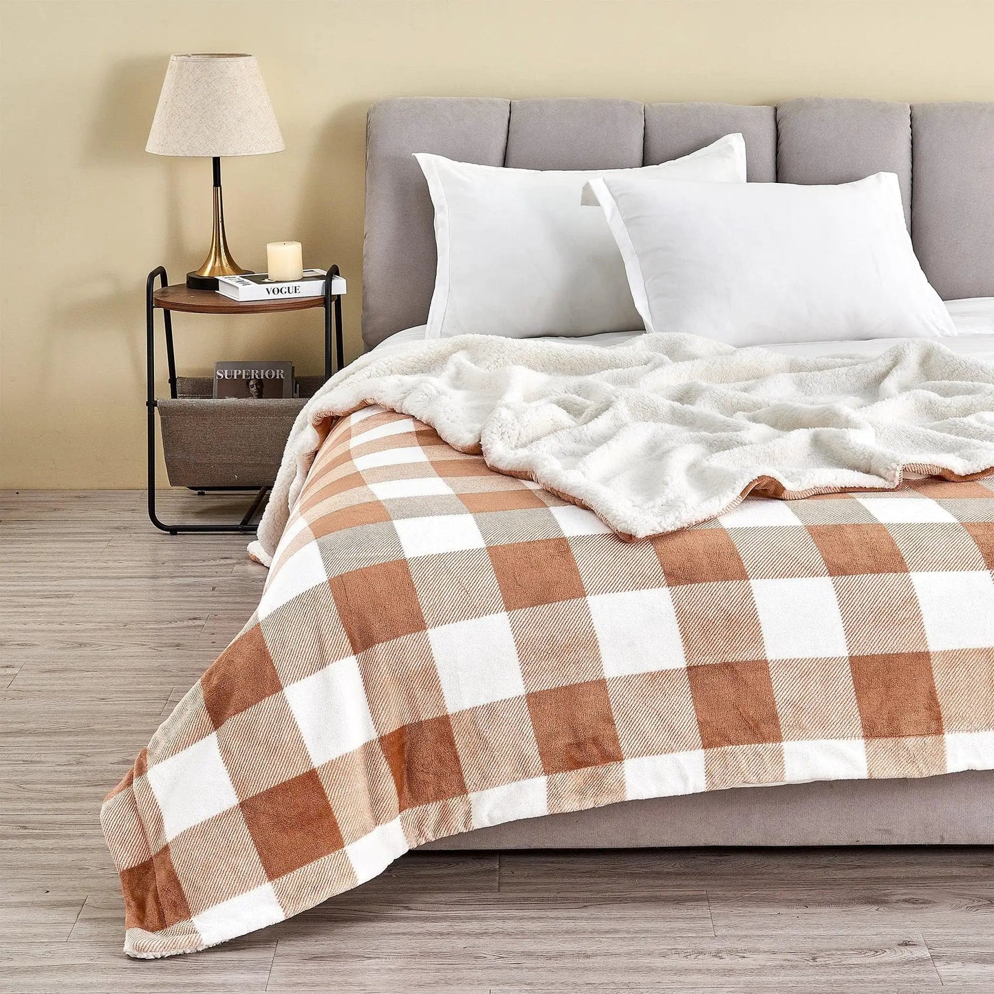 Velvet Plush Sherpa Luxury Bed Blanket - Kinsley Collection from PriceLows™