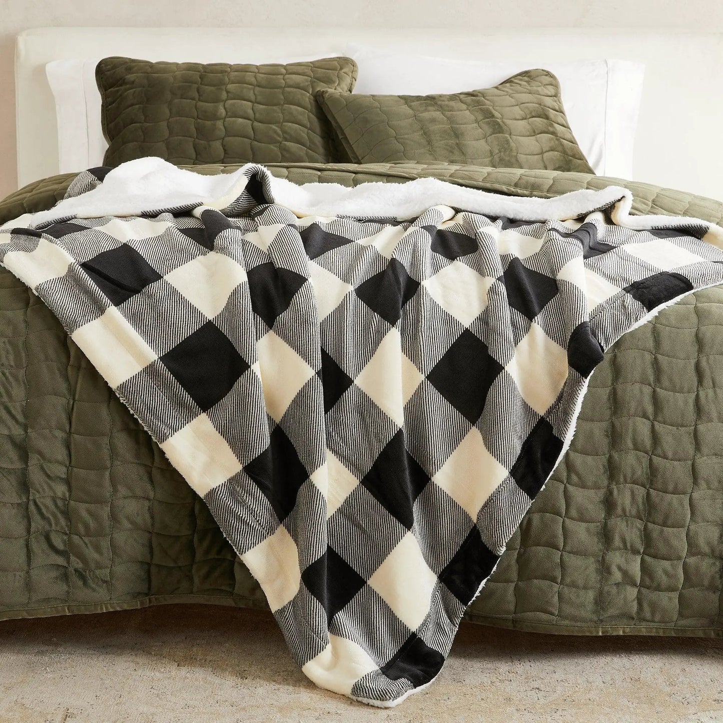 Velvet Plush Sherpa Luxury Bed Blanket - Kinsley Collection from PriceLows™