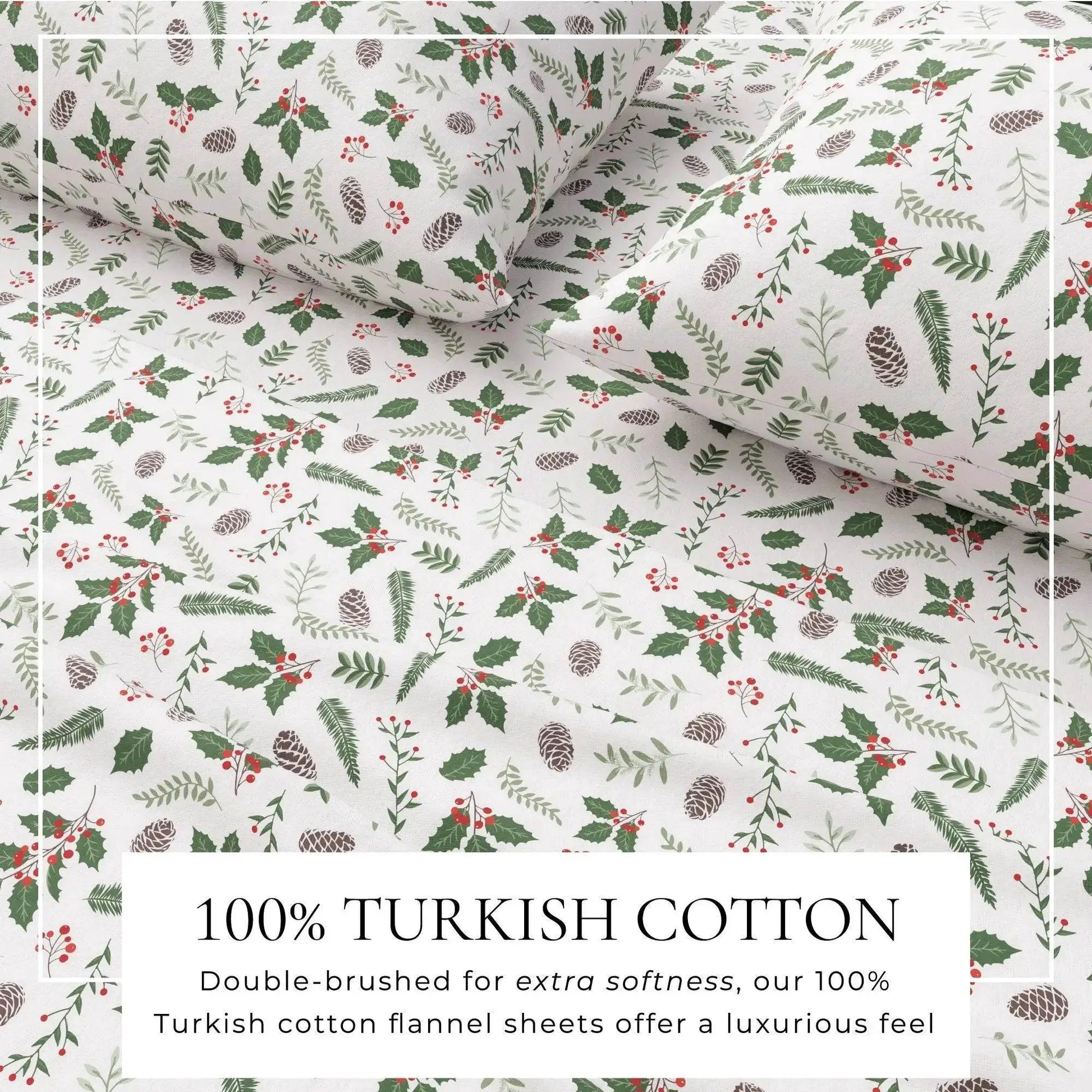 Turkish Cotton Christmas Flannel Sheet Set - Whittaker Collection from PriceLows™