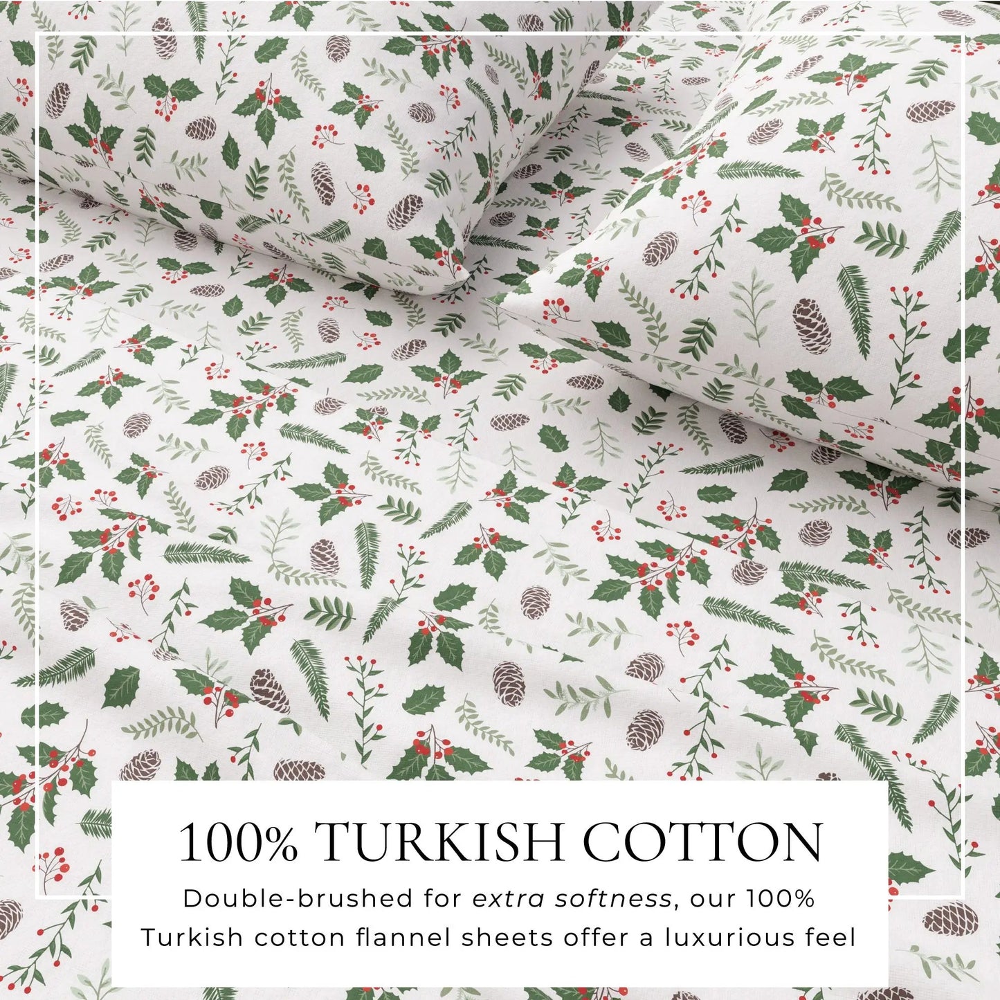 Turkish Cotton Christmas Flannel Sheet Set - Whittaker Collection from PriceLows™