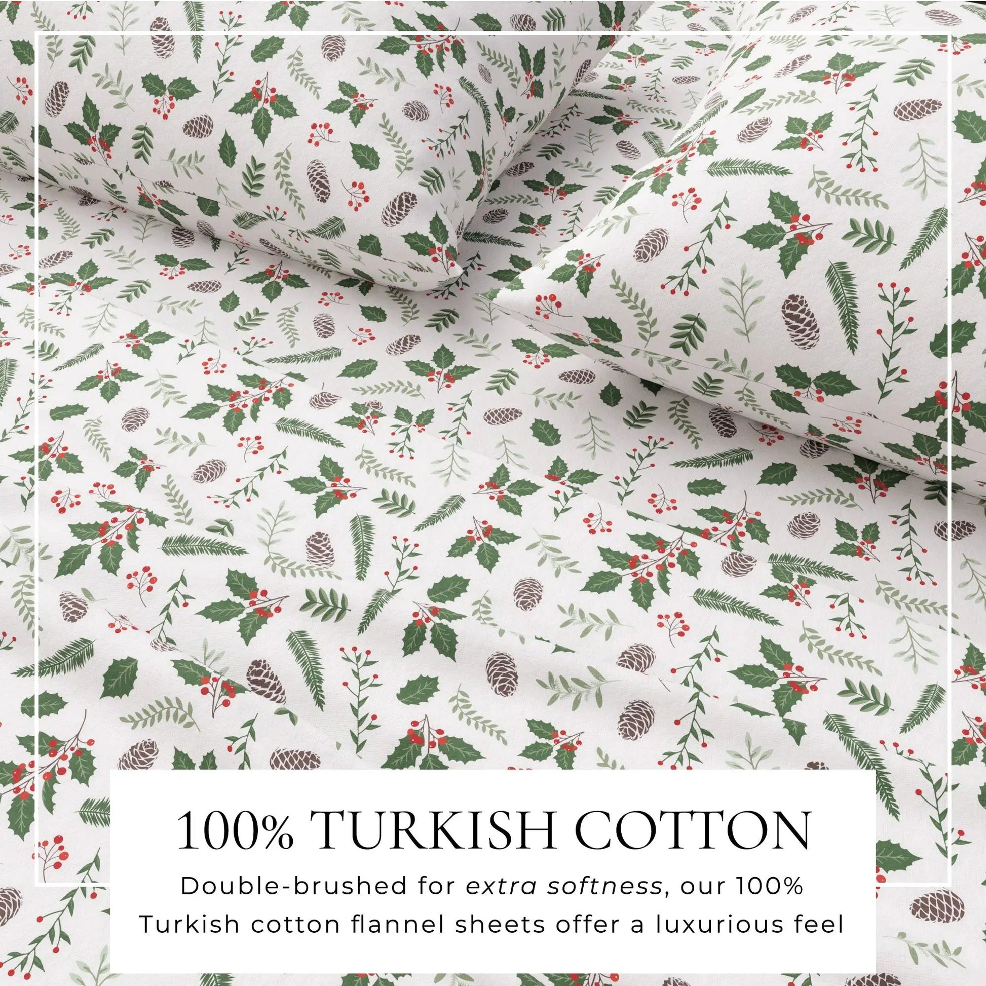 Turkish Cotton Christmas Flannel Sheet Set - Whittaker Collection from PriceLows™