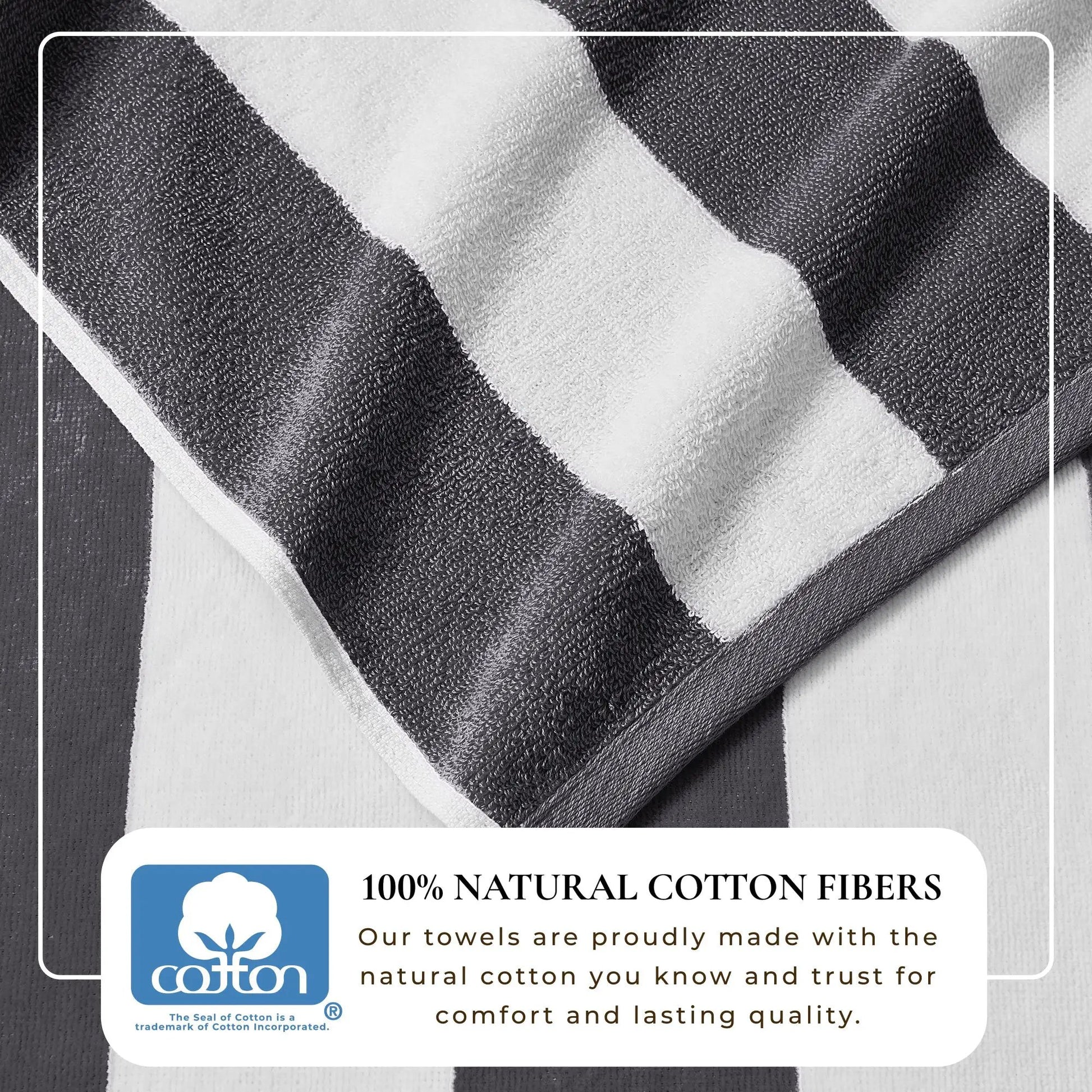 Cotton Velour Cabana Stripe Beach Towel - Novia Collection from PriceLows™
