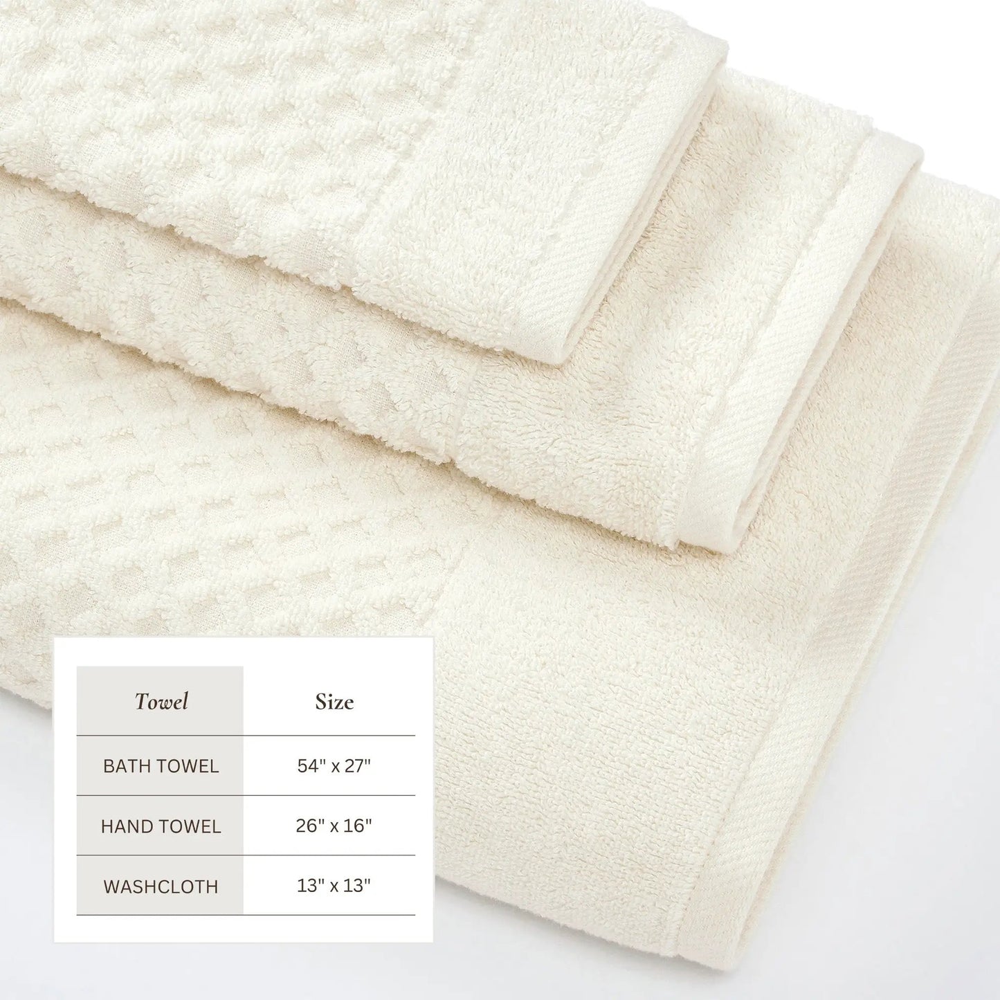 Cotton Diamond Waffle Weave Bath Towel Set - Grayson Collection from PriceLows™