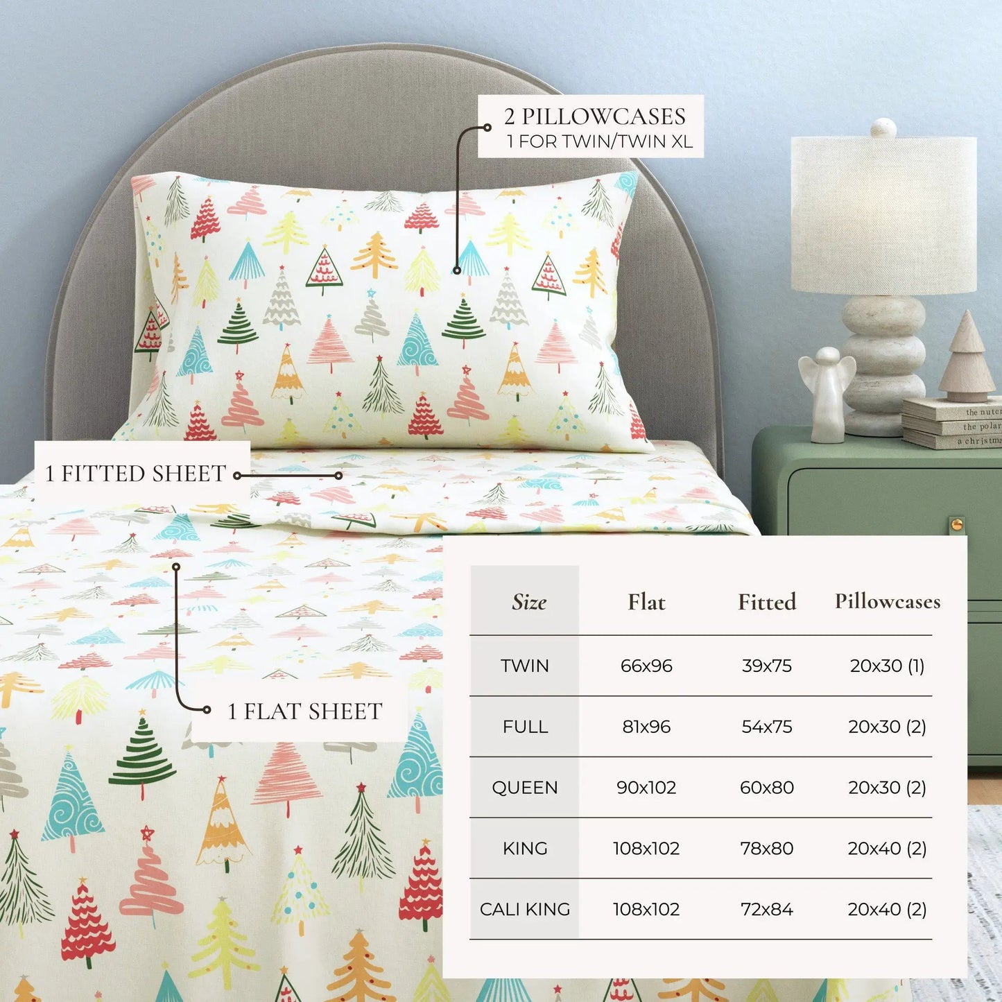 Turkish Cotton Christmas Flannel Sheet Set - Whittaker Collection from PriceLows™