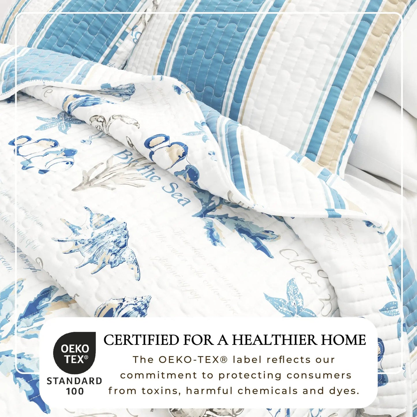 Stripe & Ocean Story Coastal Quilt Set - New Castle Collection from PriceLows™