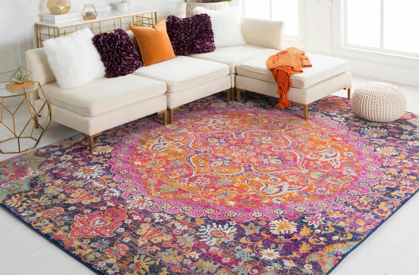 Burnt Orange Ojus Area Rug from PriceLows™