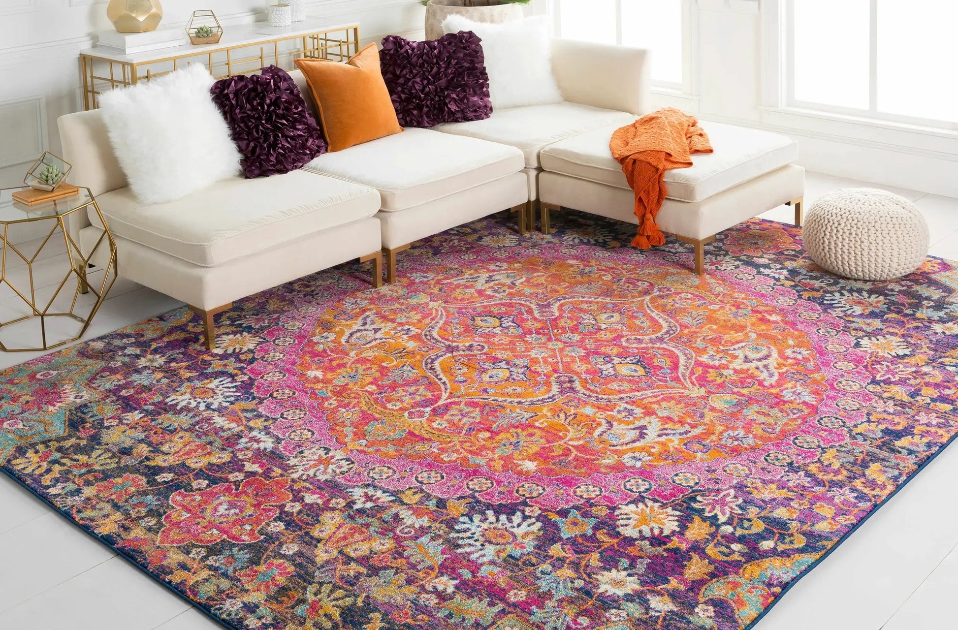 Burnt Orange Ojus Area Rug from PriceLows™