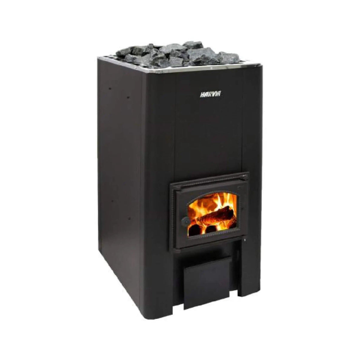 Harvia 50 40KW Black Floor Mount Wood-Burning Sauna Stove With Sauna Stones | 40 kW | Wood | Sauna Heater