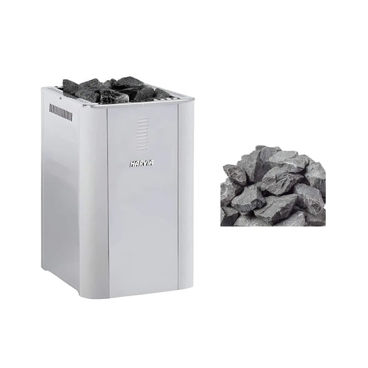 Harvia Duo Series Stainless Steel Wood Sauna Stove With Sauna Stones | Glass | Sauna Heater | Outdoor Living