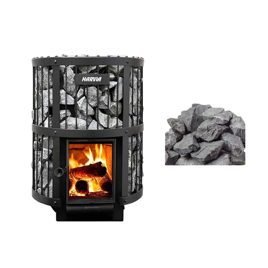 Harvia GreenFlame Legend 240 Wood Sauna Stove With Sauna Stones, 15.9KW | 15.9 kW | Glass | Sauna Heater
