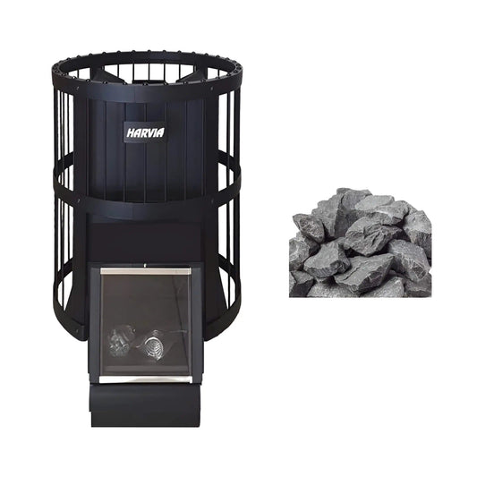 Harvia Legend SL Wood Burning Sauna Stove With Extension Feed & Sauna Stones | Steel | Sauna Heater | Outdoor Living