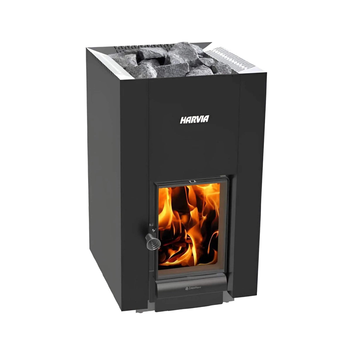 Harvia GreenFlame 22 Linear 15.7KW Wood Sauna Stove With Sauna Stones | 15.7 kW | Glass | Sauna Heater