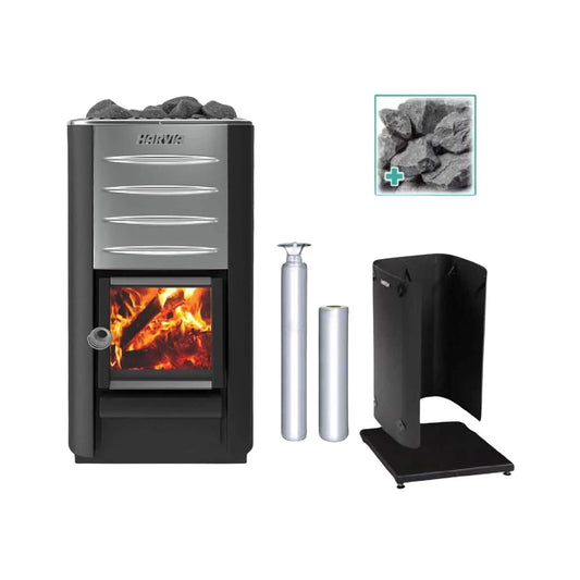 Harvia M3 16.5KW Premium Wood-Burning Sauna Stove Kit | 16.5 kW | Wood | Sauna Heater