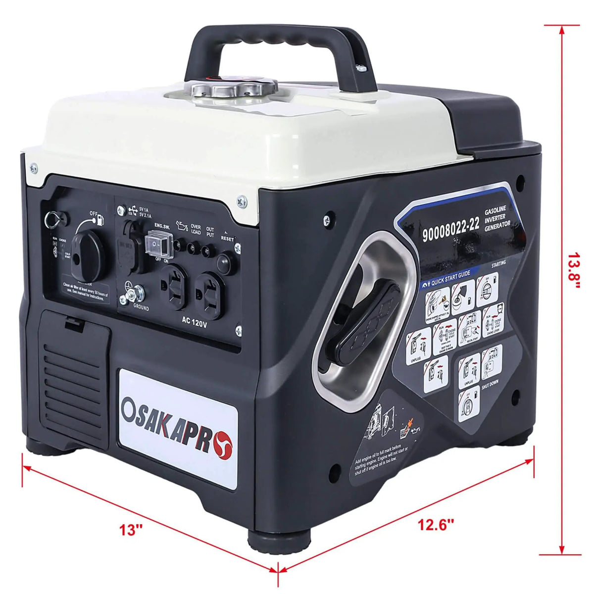 Portable Inverter Generator | 1200W Ultra-Quiet | Gas Engine | 27 Lb Lightweight Design