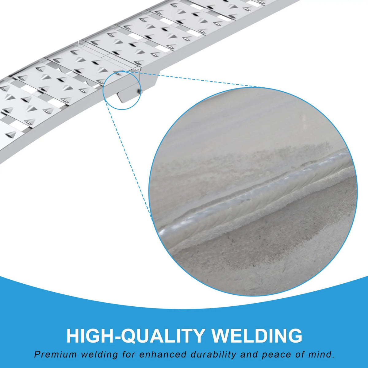 Folding Aluminum Loading Ramps | 7.5FT Length | 1500 Lb Capacity Per Pair | Non-Slip Textured Surface